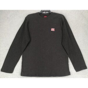Sports Illustrated Waffle T Shirt Men 2X Thermal Pullover Long Sleeve Charcoal